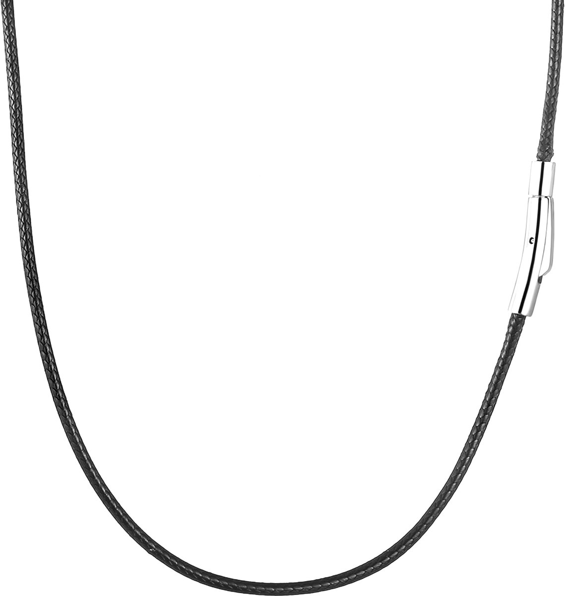 Leren ketting heren lederen halsketting 2/3 mm met sluiting lederen band ketting voor dames zwart/bruin rubberen ketting sieraden 46-76 cm