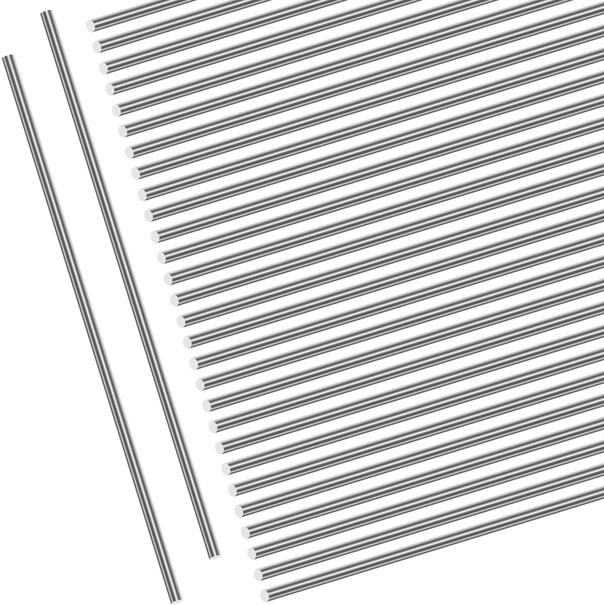 30 stuks 1,2 mm x 400 mm roestvrijstalen stangen, roestvrijstalen draadstaven, ronde staven, metalen staven, rondstaal voor doe-het-zelf handwerk, modelauto, vliegtuig