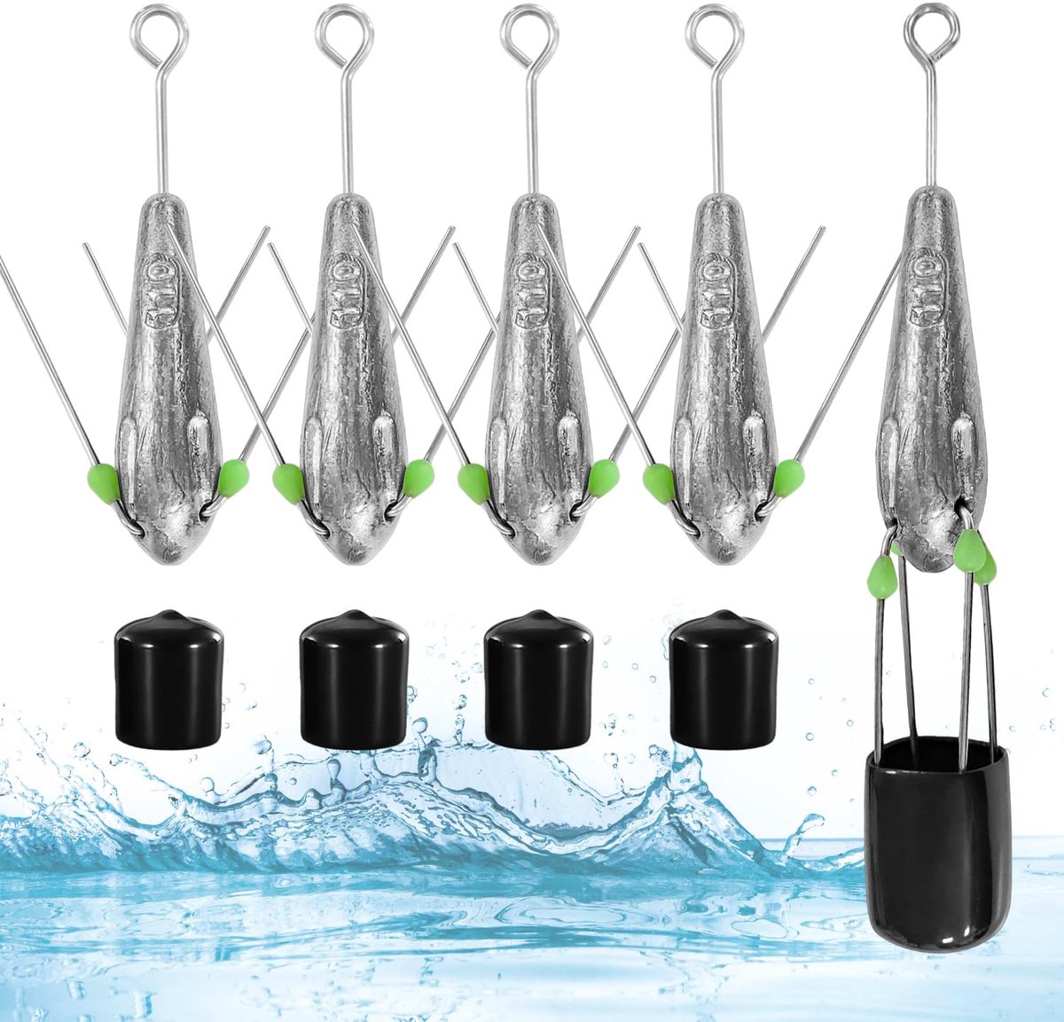 5 Sets 110g lood Visserijlood Zeevisserij Gewicht Vislood Drop Shot Visaccessoires Roestvrij Staal Zoetwatervissen