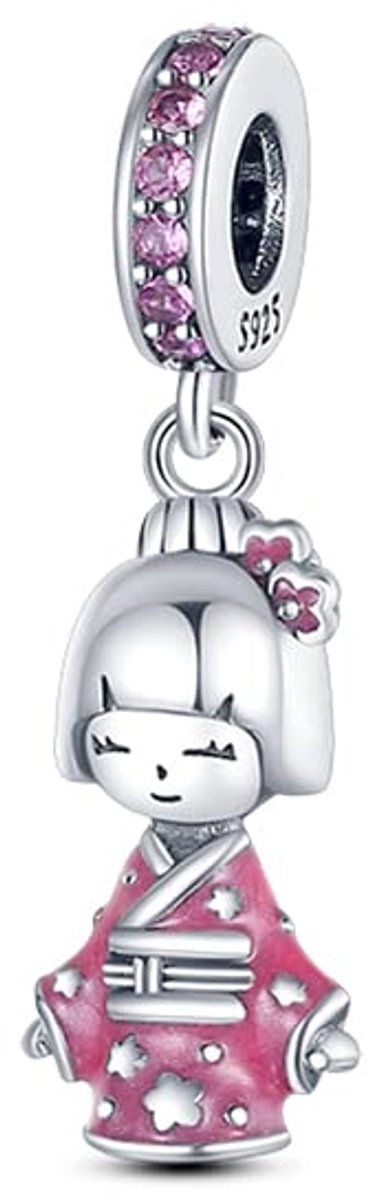 Bead Charm hanger 925 sterling zilver met kubische zirkonia voor Pandora-armbanden, compatibel met Europese C3-armbanden en halskettingen