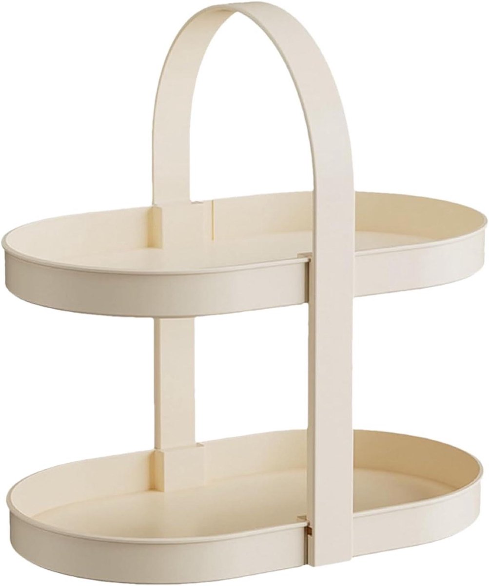Make-up Organizer - Cosmetica Opberger - Schoonheidsbenodigdheden Opbergen - Tweelaags Ontwerp - 33.5x20.5x33.5cm - Wit