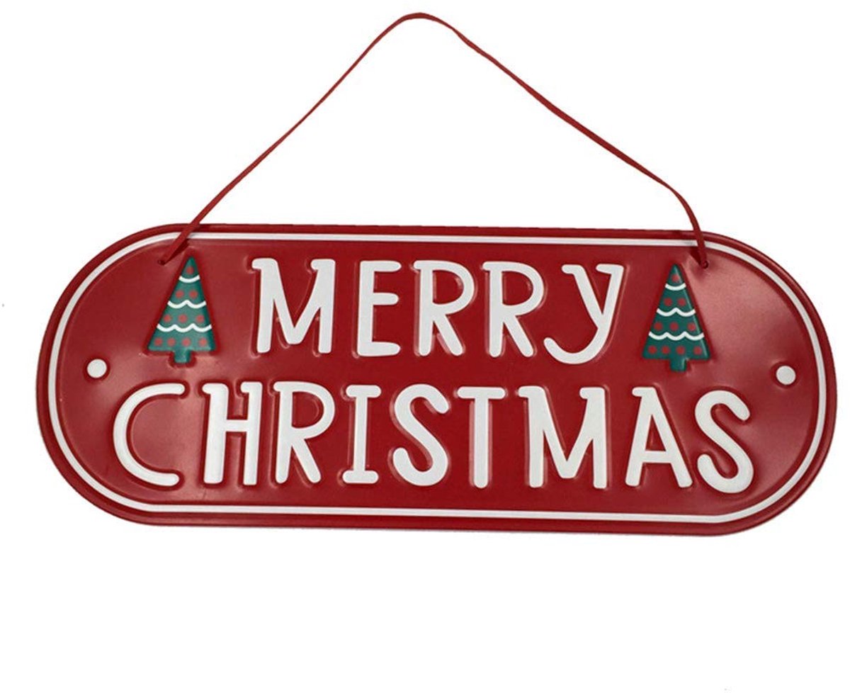 Kerst opknoping teken Iron Xmas Deur Sign Decoratief Vrolijk Kerstbord voor Kerst Boom Deur Muur Ornament Decoratie 30 * 24cm