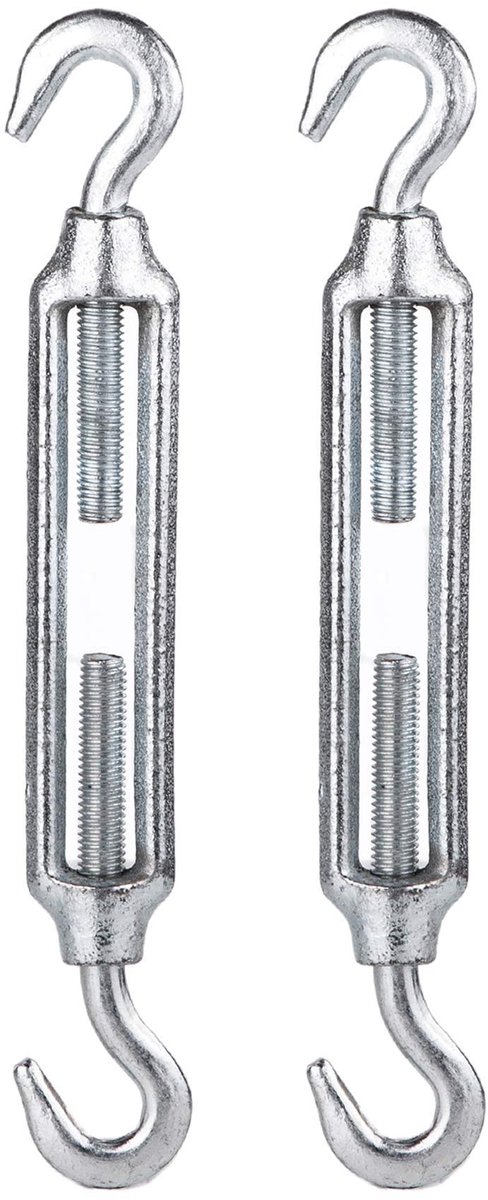 (2 stuks) draadspanners 12 x 125 mm zeef M12 staal verzinkt DIN 1480 haaktouw touwspanning zware belasting (2)