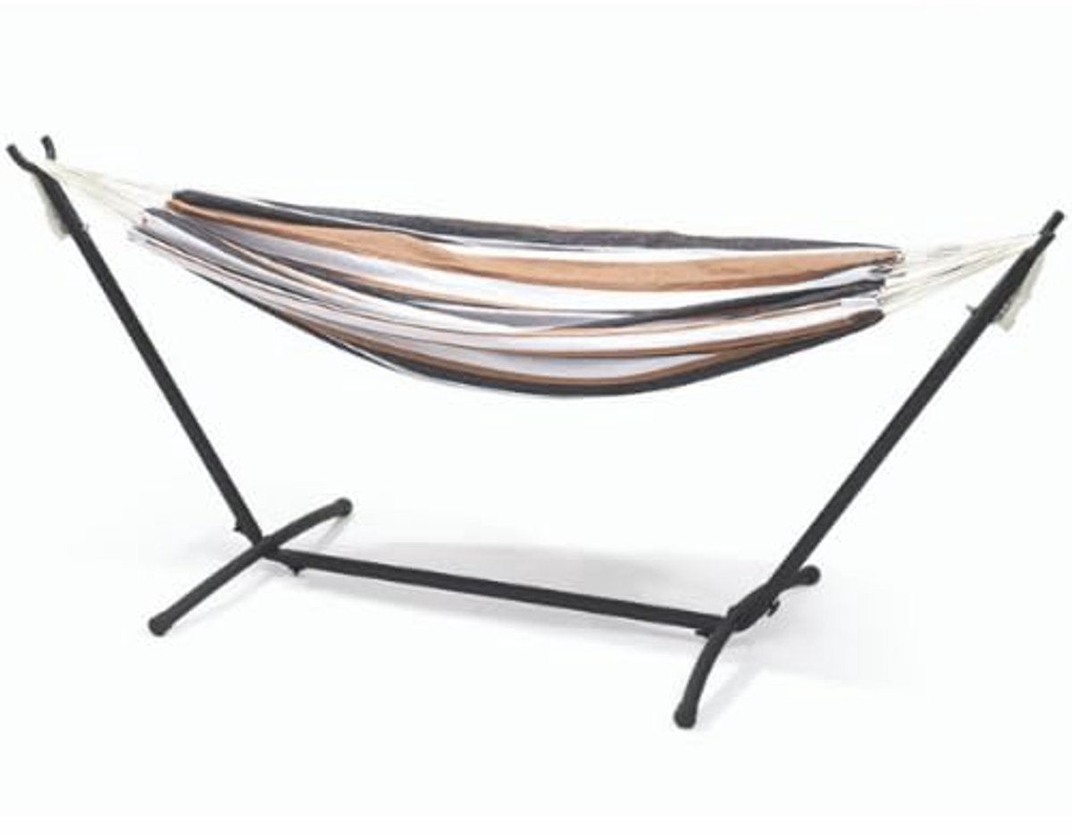 Hangmat met standaard – draagkracht 150 kg – 275 x 100 x 110 cm