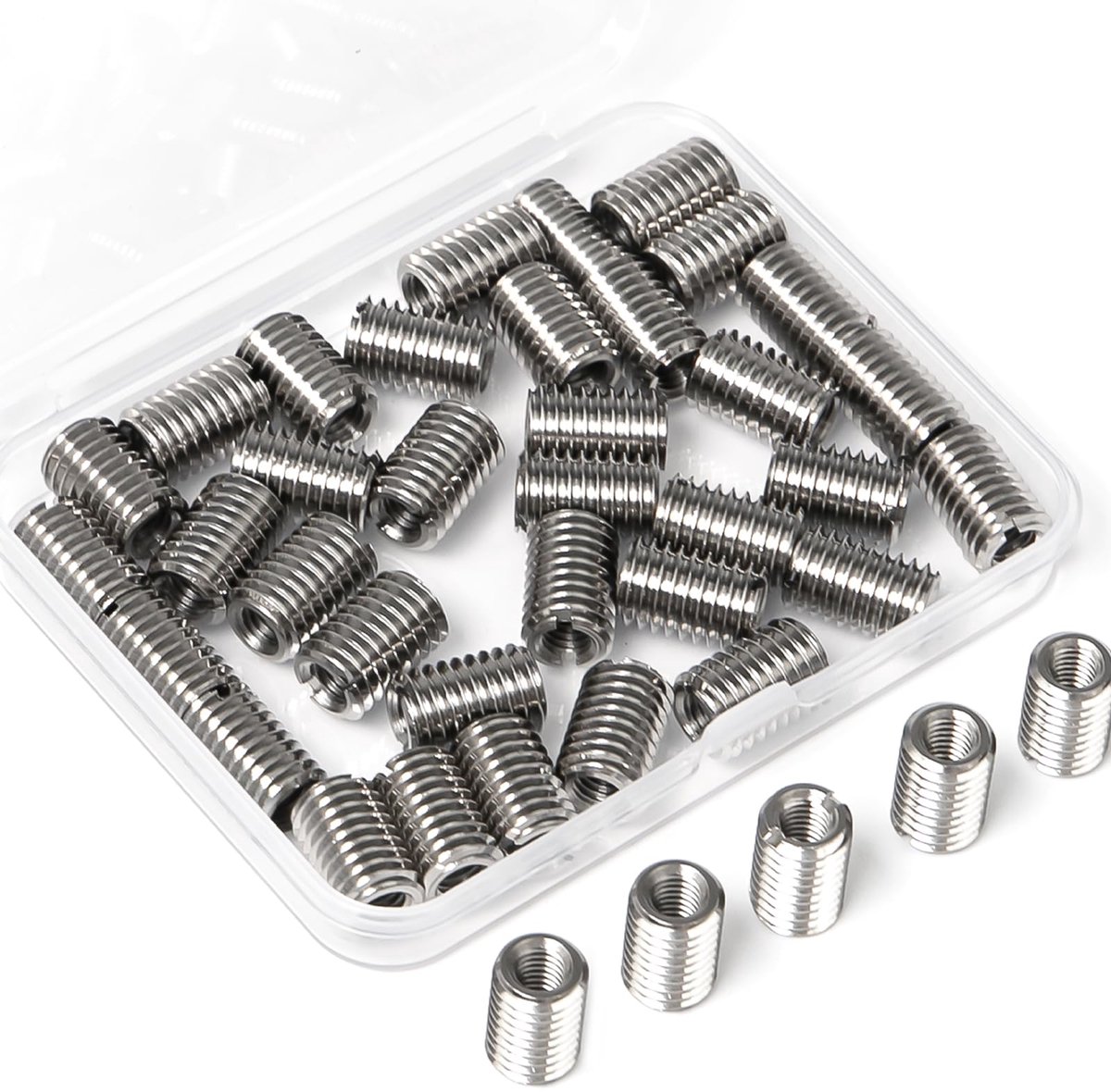 M8 op M6 x 15 mm roestvrij staal, reduceermoer, schroefdraadhuls, roestvrij staal, schroefdraadhuls, schroefdraadadapter, inschroefmoer voor auto's, stoomturbines