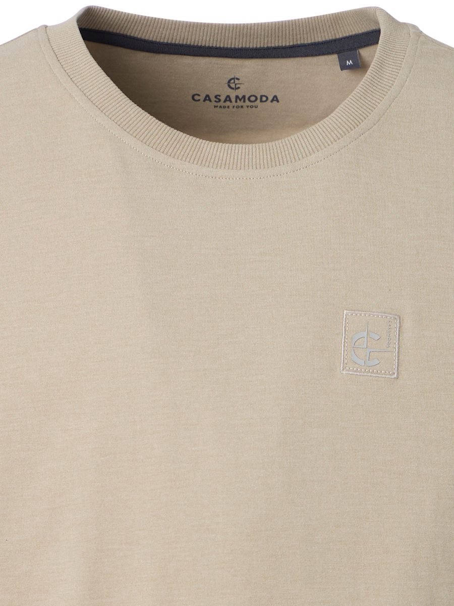 CASAMODA Basis T-shirt Met Logo Jersey 126340011-668 Beige - XXL