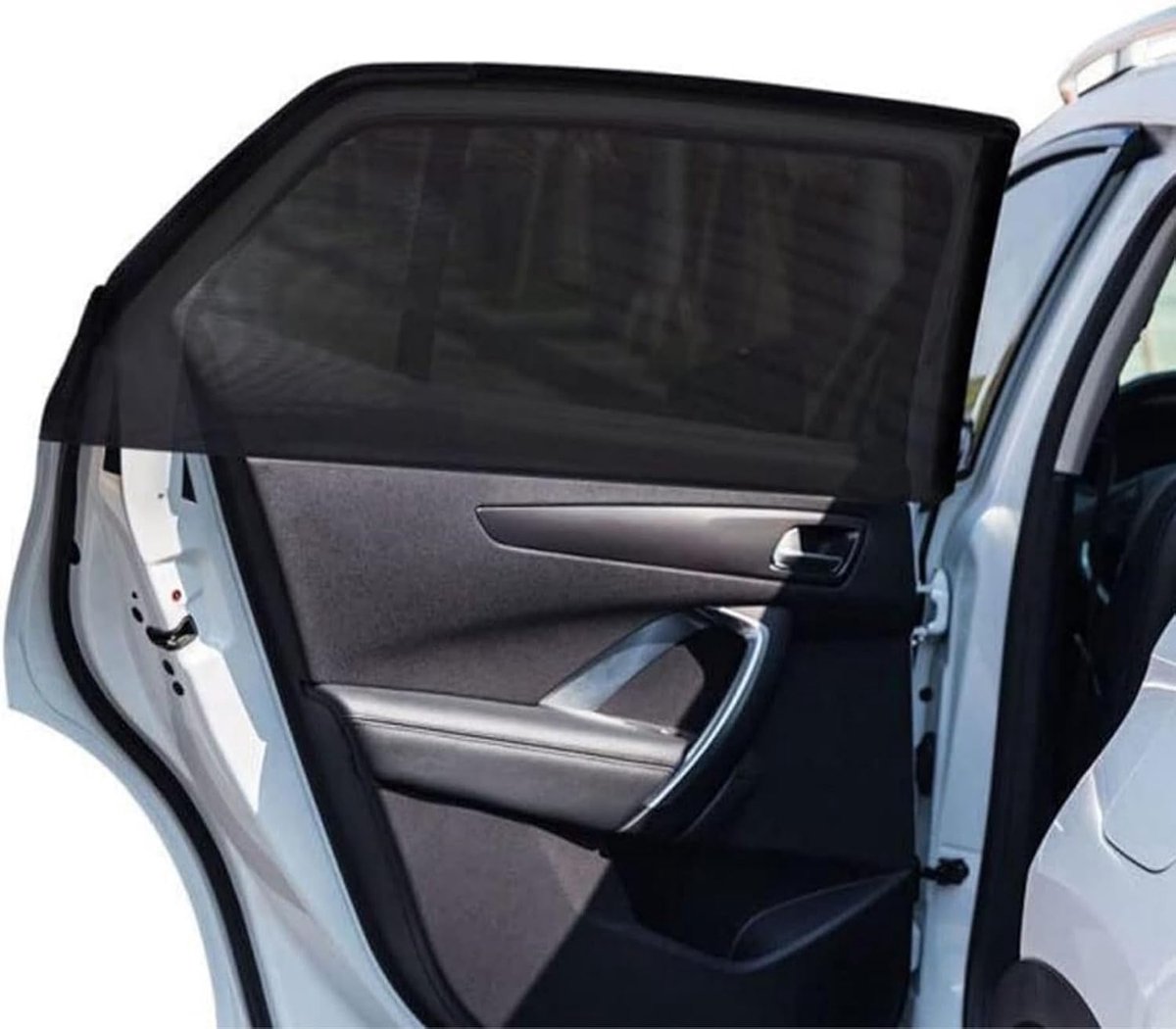2 stuks zonwering voor auto, baby, tot 105 cm, ademende mesh-raamafdekking voor auto, zijruitscherm voor auto, campinguitstapje, geschikt voor de meeste auto's, trucks, SUV's