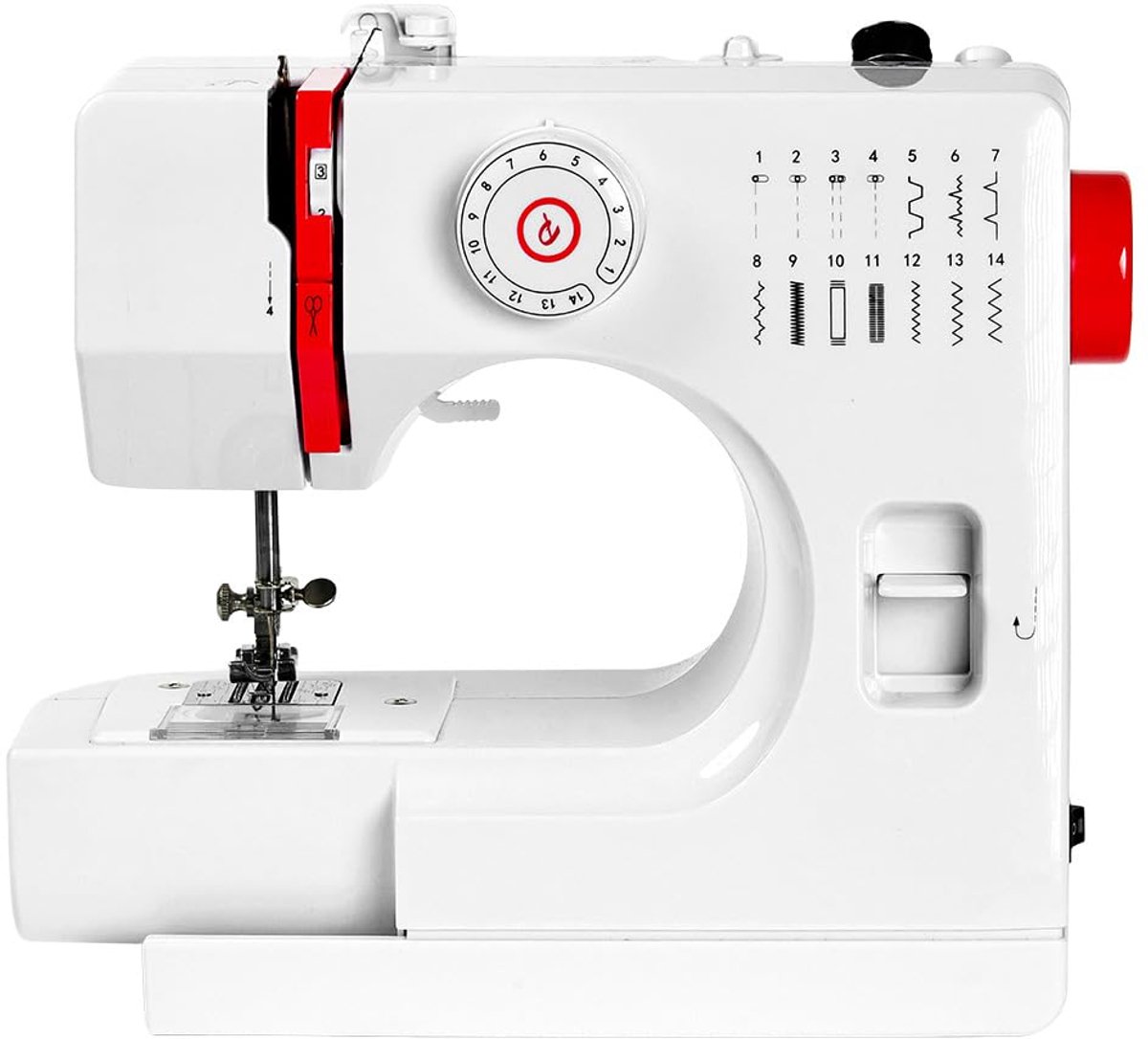 SnelShoppen - Elektronische Naaimachine voor Beginners en Kinderen, Draagbare Multifunctionele Naaimachine met Voetpedaal voor Kleding, Tassen en Popp
