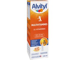 Alvityl Multivitaminen Siroop - Vloeibare multivitamine met 11 vitaminen - Vitamine C en D voor de weerstand - B-vitaminen helpen vermoeidheid verminderen - Vanaf 3 jaar - Fruitsmaak - 150 ml