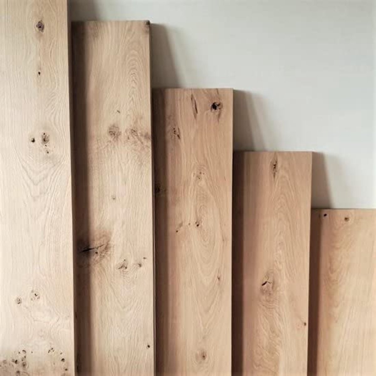 Eiken Wandplank - 120x25 cm - Industriele Plankdragers L-vorm Up - Staal - Mat Zwart