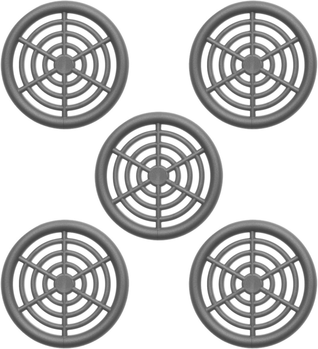 Ventilatieroosters - Luchtgaten Inbouw - Meubels Ventileren - Met Afdekrand - Ø 48 mm - Zilvergrijs