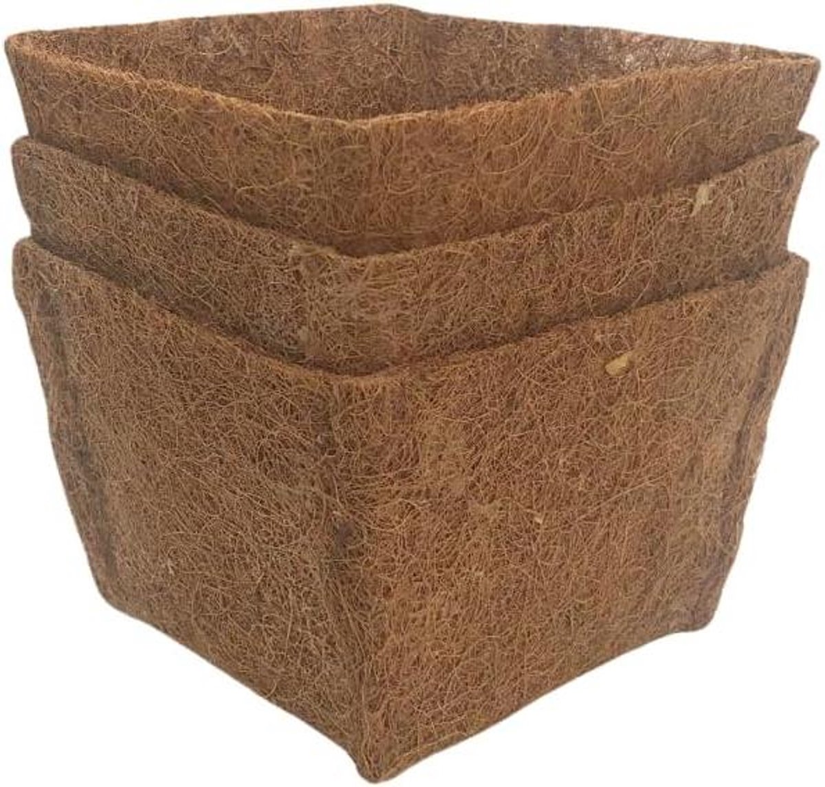 Plantenmanden Vijver - Kokos Inlegmatten - Waterplanten Kweken - Voorkomt Aardverlies - 25x25x18 cm - Bruin
