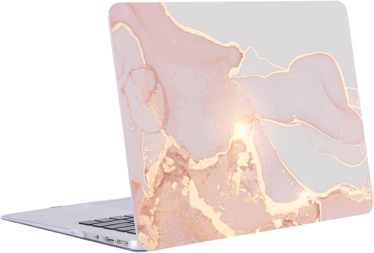 Laptophoes Hard Plastic - Beschermhoes Cover - Apparaat Beschermen - Op maat Gemaakt - 13 inch - Lichtgrijs Marmer