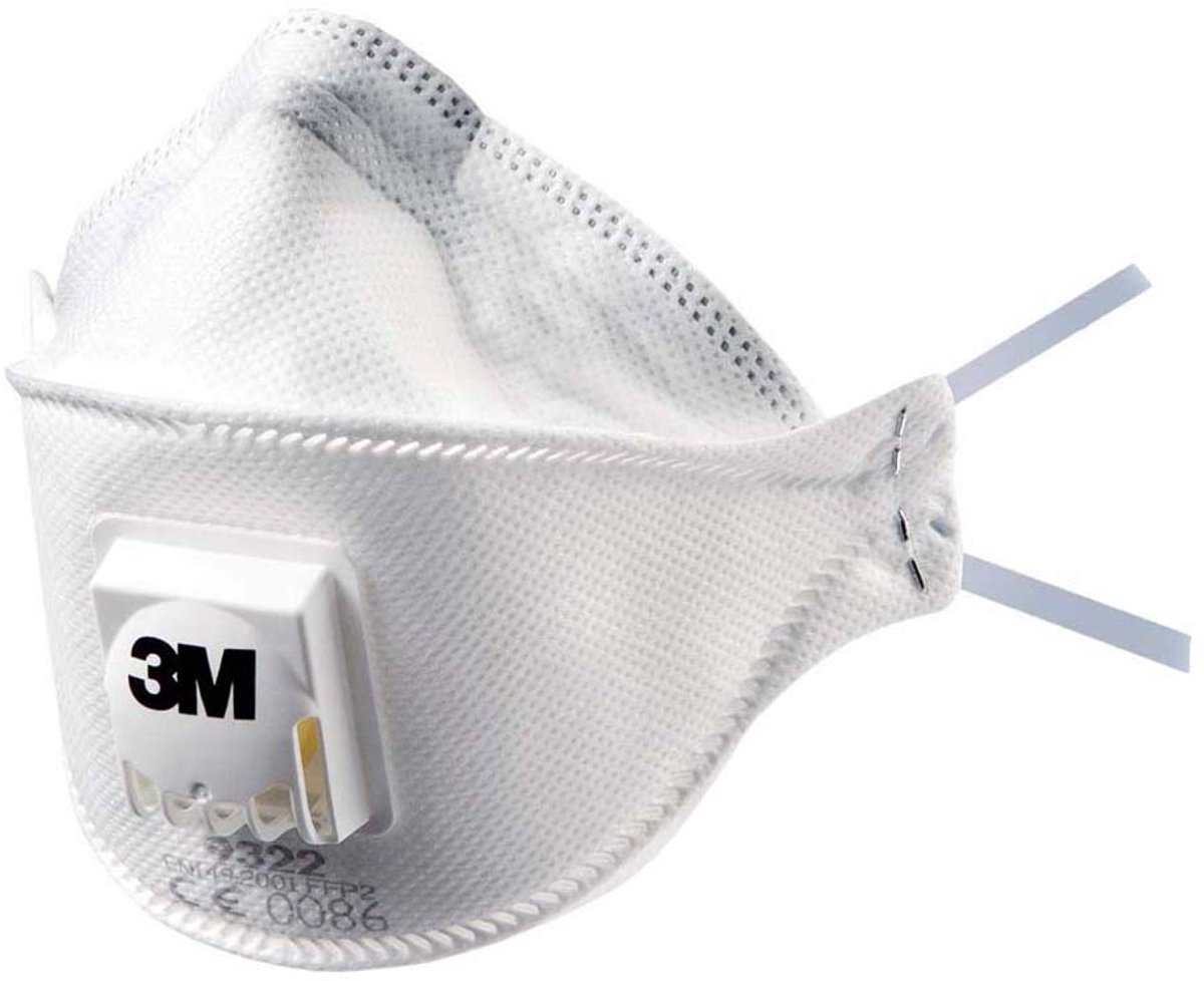 SnelShoppen - 3M Aura 9322+ FFP2-adembeschermingsmasker met ventiel voor veilig handslijpen en elektrisch gereedschap, 5 stuks, stofmasker, ademhaling