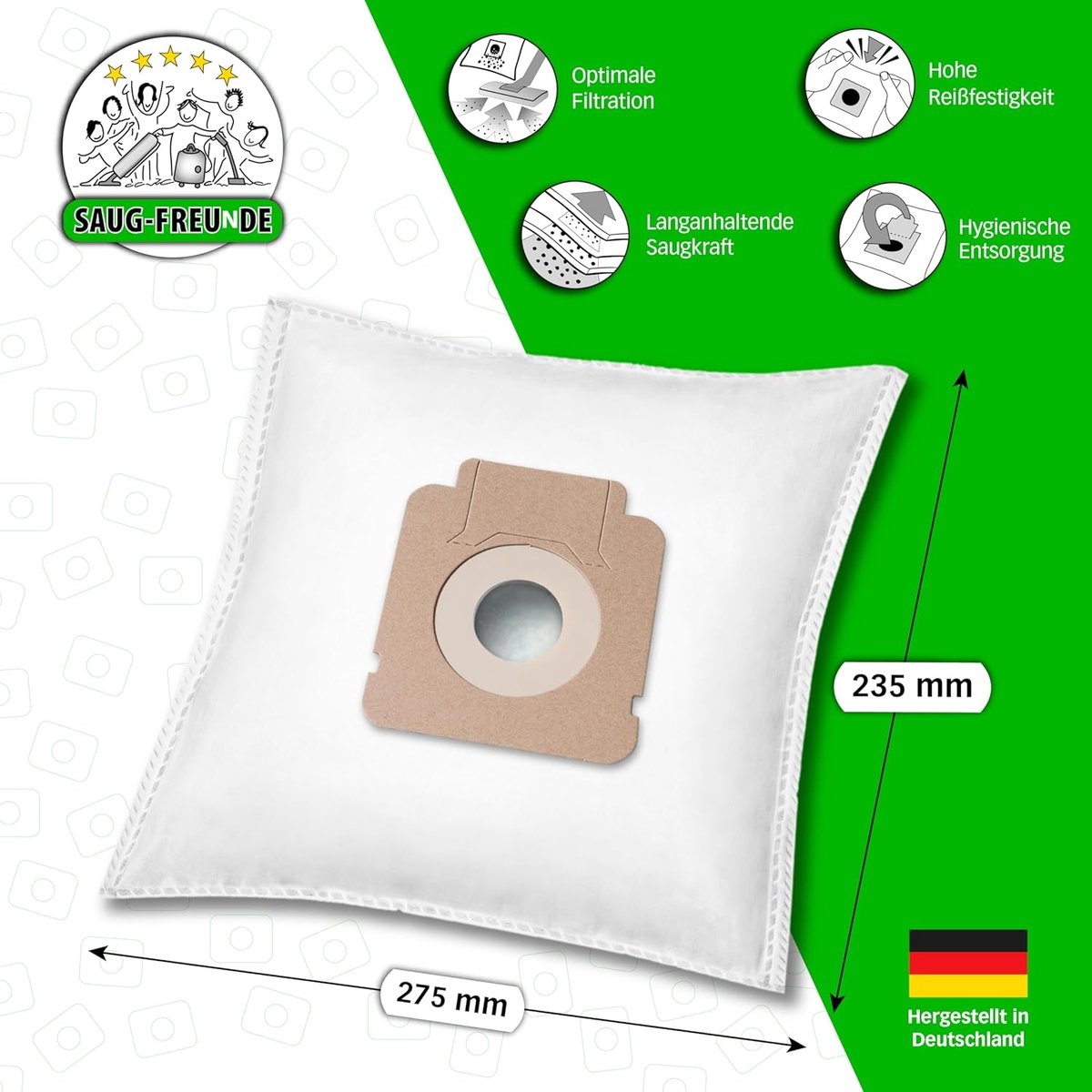 Stofzuigerzakken - Microvlies zakken - Stofzuigen - Hygiënische sluiting - 20 stuks - Wit