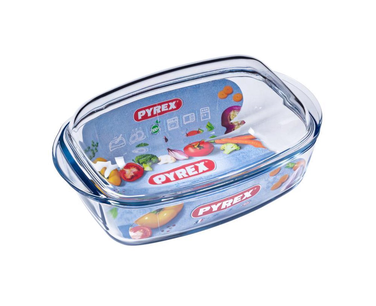 Pyrex - Essentials Schaal Rechthoek met Deksel 4,5 liter - Transparant — cadeau in Kookcadeaus - foto 2