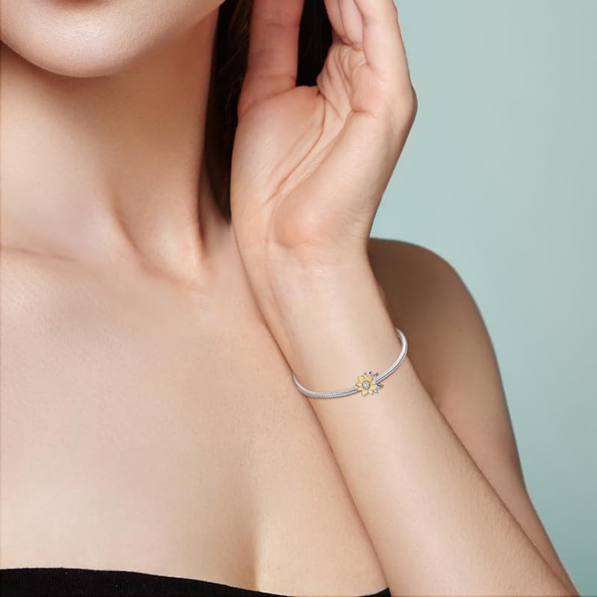 Women Bedels 925 Sterling zilveren Armbanden met Bloem kralen, compatibel met Europese Bedels voor Vrouwen Meisjes Pandora Armbanden