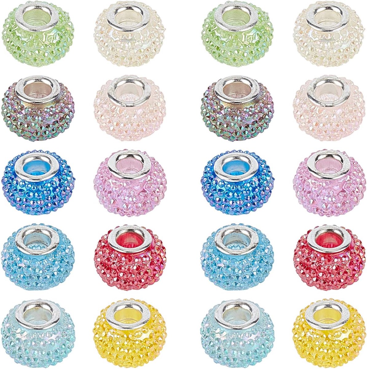 Kralen Grote Gaten Kralen AB Kleur Ring Berry Kralen voor Sieraden Maken, 14 x 10 mm, Gat: 5 mm
