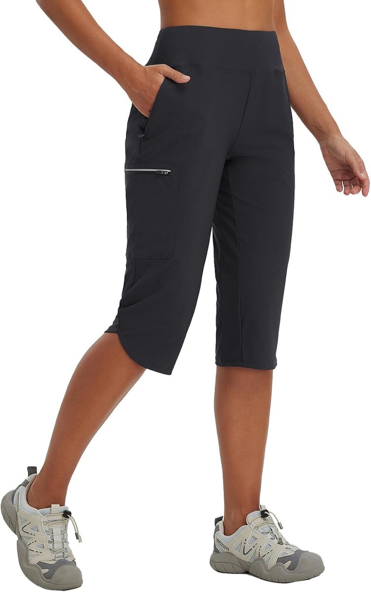 baleaf Wandelbroek voor dames, cargobroek, ademend, elastische outdoorbroek, trekkingbroek, sneldrogend, licht, met ritssluiting