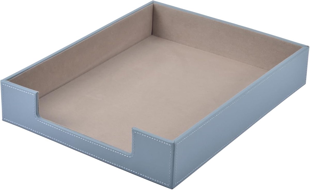 brievenbak, kantoorbenodigdheden bureauorganizer voor postpapierbestanden, tijdschriften, sieraden, cosmetica, luxe brievenhouder en multifunctionele stapelbare opbergdoos voor kantoor, grijs