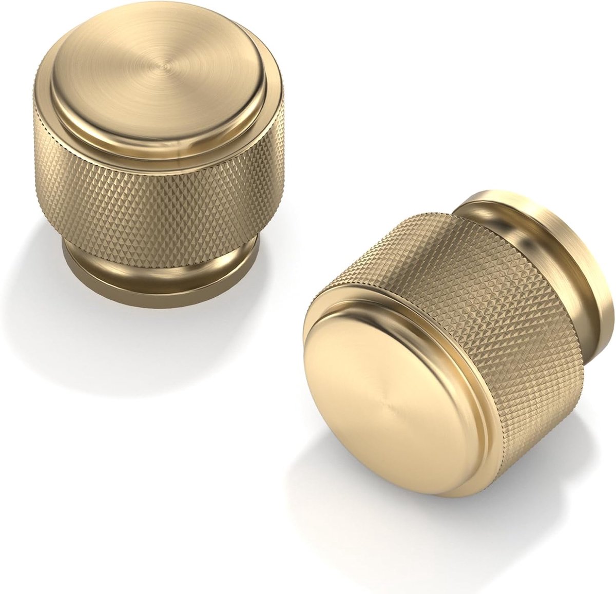 10 Stuks Meubelknoppen Champagner Brons, Schubladenknopen Goud Geribbeld, Keukenknoppen Deurknop 25mm, Kastknoppen Ronde Deurknop, Kommode voor Kasten, Kledingkast