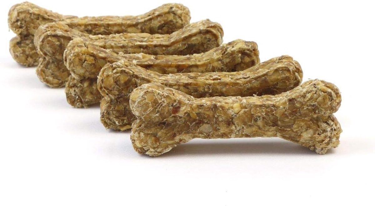 kauwbot van 100% natuurlijke ingrediënten voor pups vanaf 16 weken & senior honden in verschillende afmetingen en smaken (set 5 stuks met eend en appel, 12 cm)