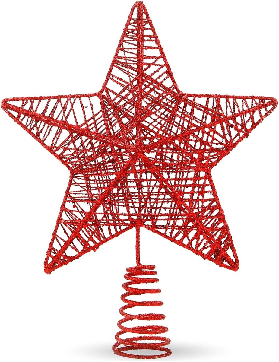 ster - boompiek & dennenboom opknoping voor dennenboom & kerstboom voor Kerstmis (rood)