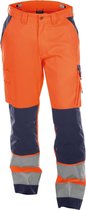 Dassy Buffalo Hoge zichtbaarheidsbroek met kniezakken 200431 (290 g/m2) - binnenbeenlengte Standaard (81-86 cm) - Fluo-Oranje/Marineblauw - 53