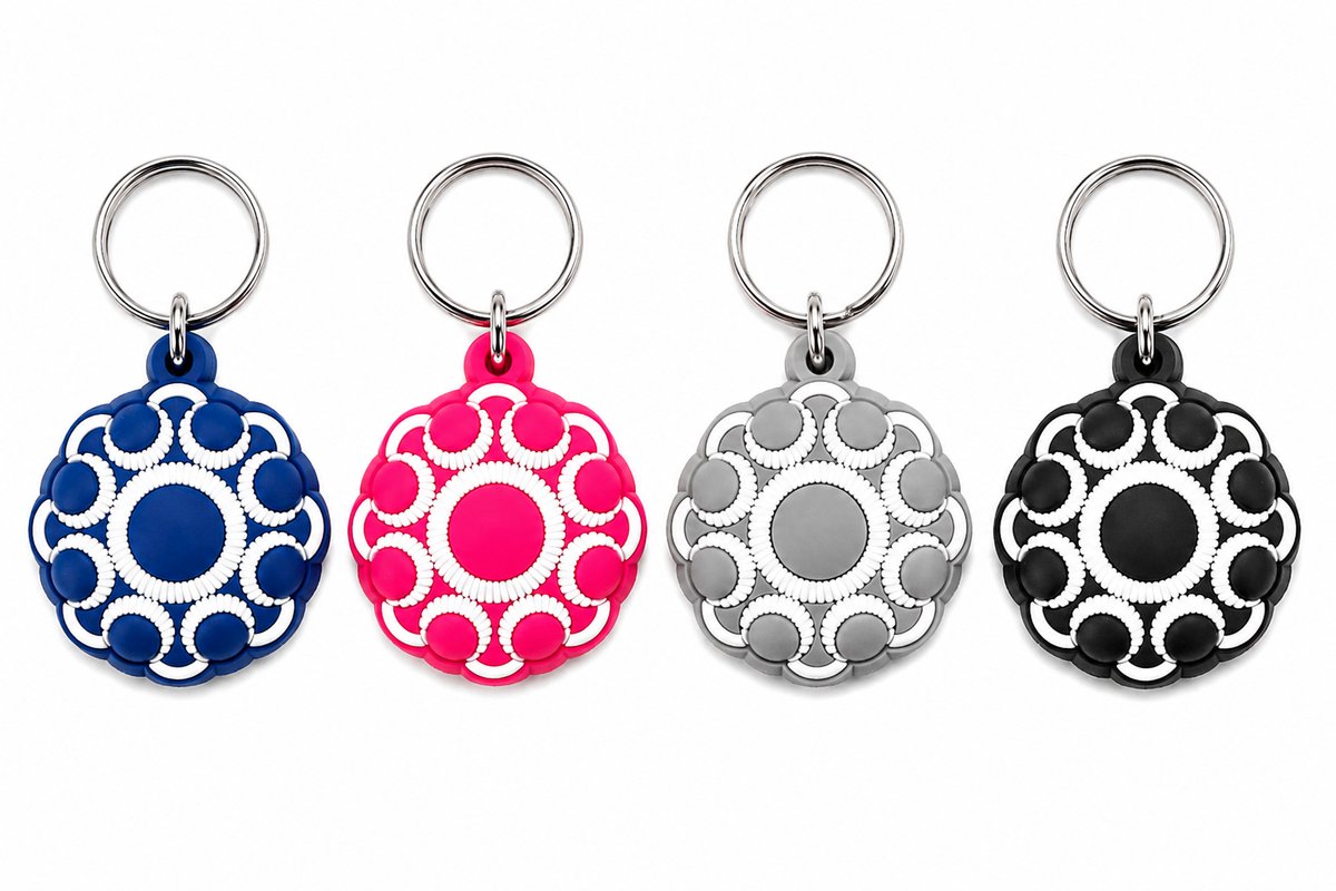 Sleutelhanger rubber Zeeuwse Knoop roze 2 stuks