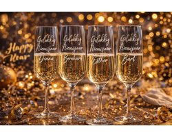 Champagne met naam- Gepersonaliseerde Champagneglazen- Gegraveerd Champagneglas- Geschenk met tekst