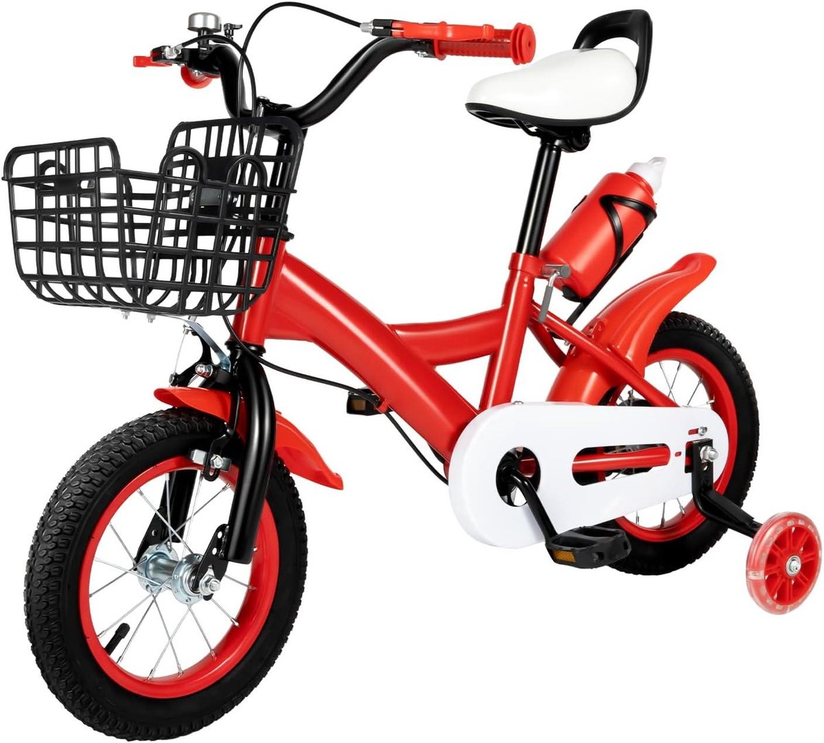 Kinderfiets Loopfiets Leren Fietsen Met Zijwielen 12 Inch Rood