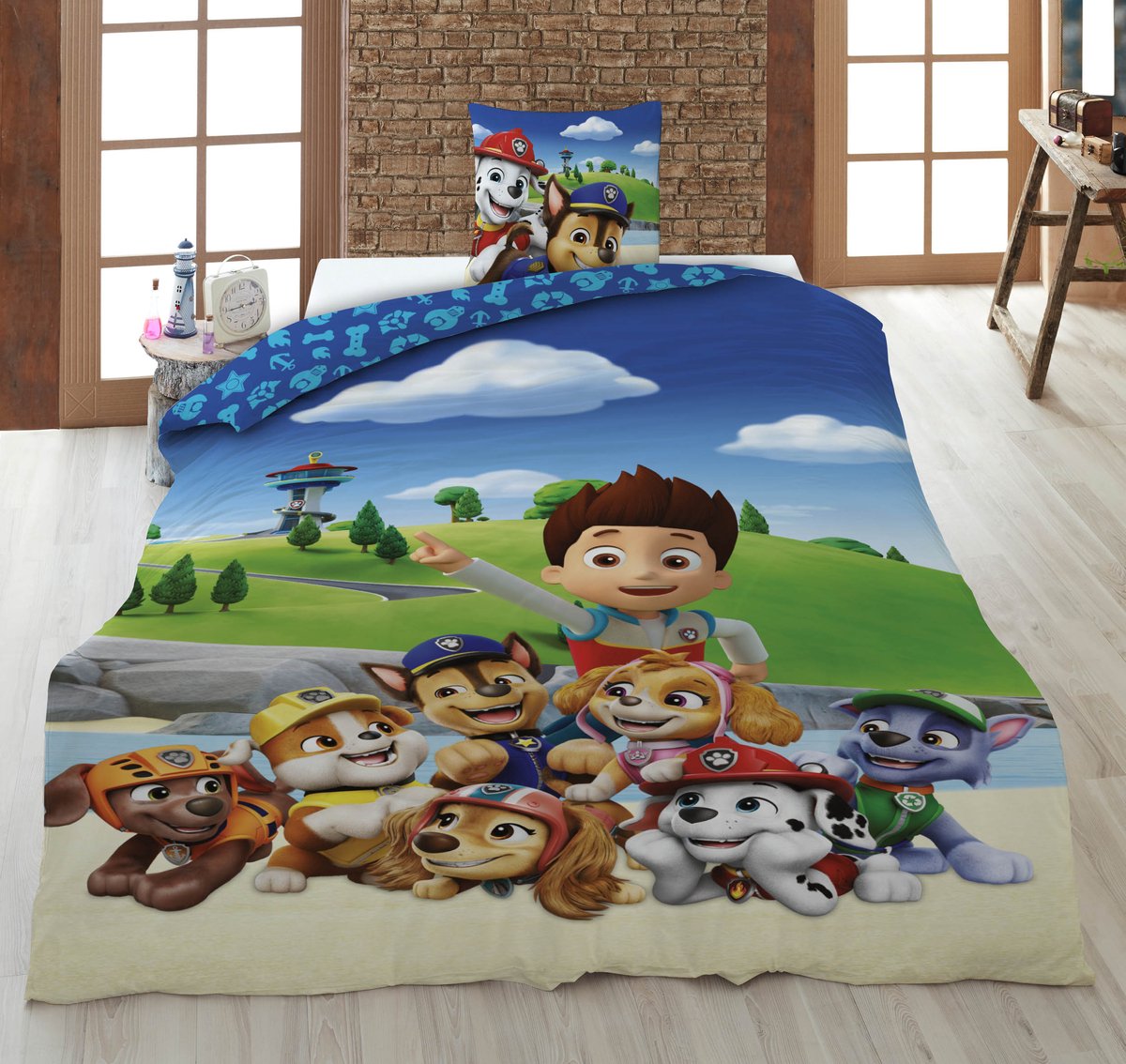 Dekbedovertrek PAW Patrol Officiele Nickelodeon Licentie 140x200cm + Kussensloop 65x65cm