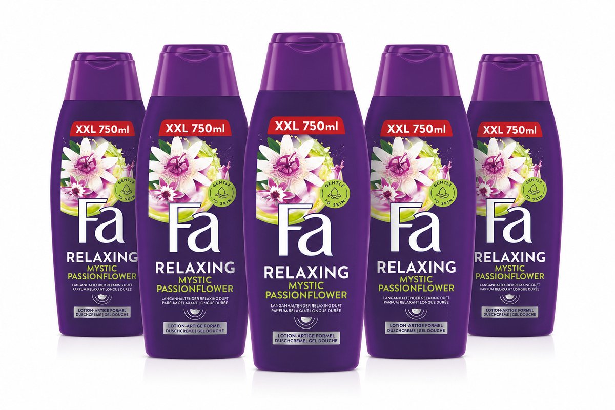 Fa - Mystic Moments - Bad- & Douchegel - Passiebloem - 750 ml x5