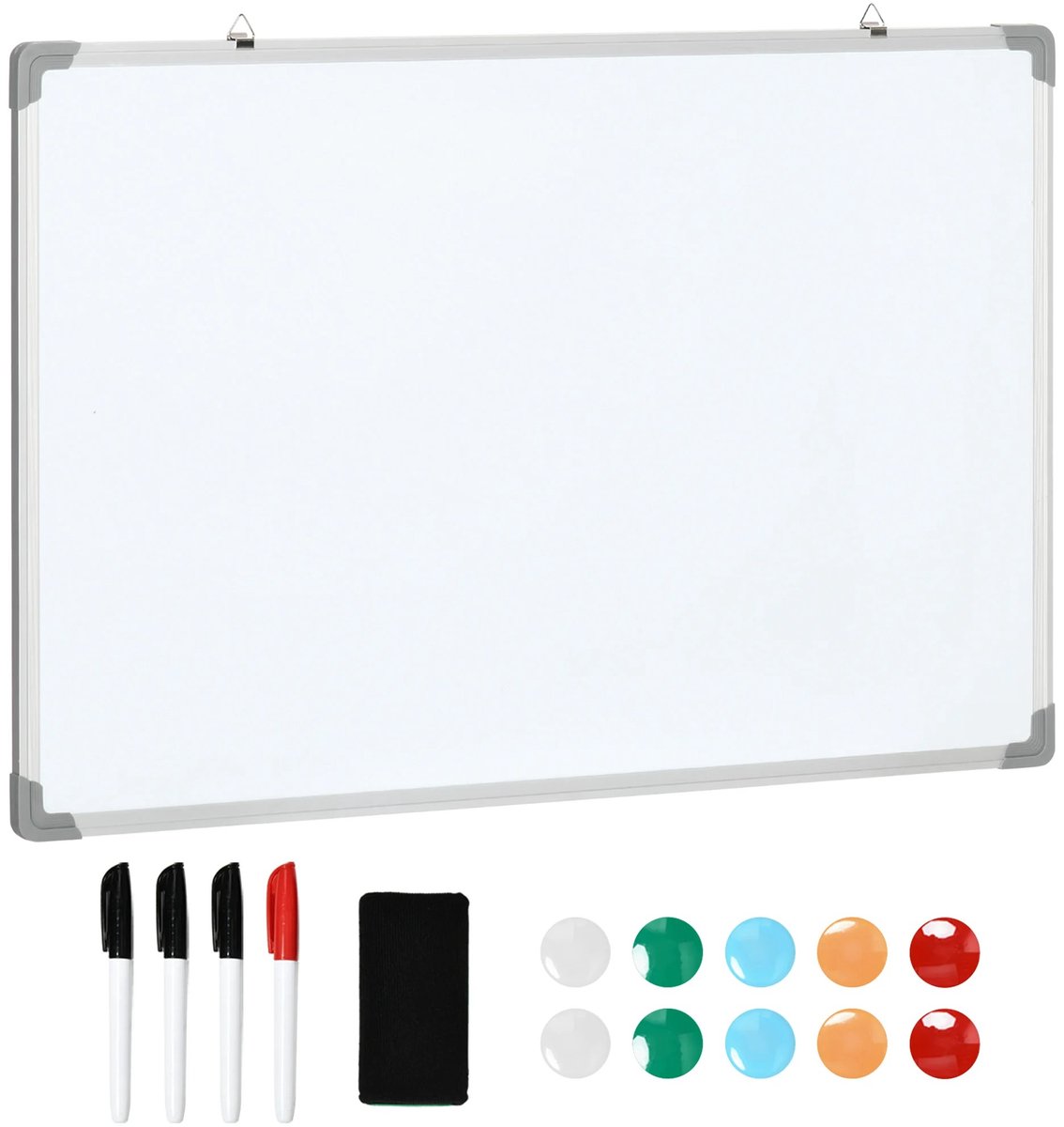 Atlasyx whiteboard - Magneetbord - Whiteboard stiften - Magnetisch tekenbord - Planbord - Inc 15 accessoires - 60 x 90 cm - Wit