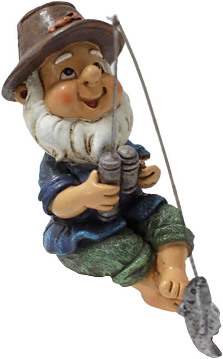Tuinkabouter Standbeeld van Hars Visser Decoratief Figuur Voor Vijverlandschap Leuke Tuinkabouter Voor Buiten Creatieve Tuinornamenten