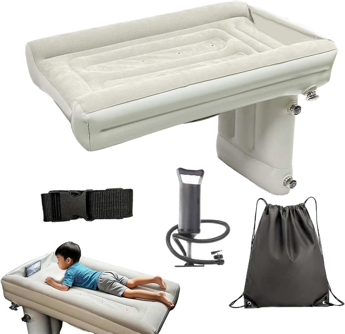 Auto Luchtmatras - Opblaasbaar Slaapbed - Comfortabel Reizen - Verdikt Duurzaam Materiaal - 80x50x42cm - Veelkleurig
