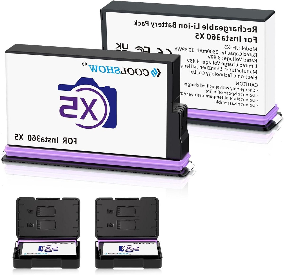 Camera Accu's - Reserve Batterij - Fotografie - Hoge Capaciteit - 2800mAh - Zwart
