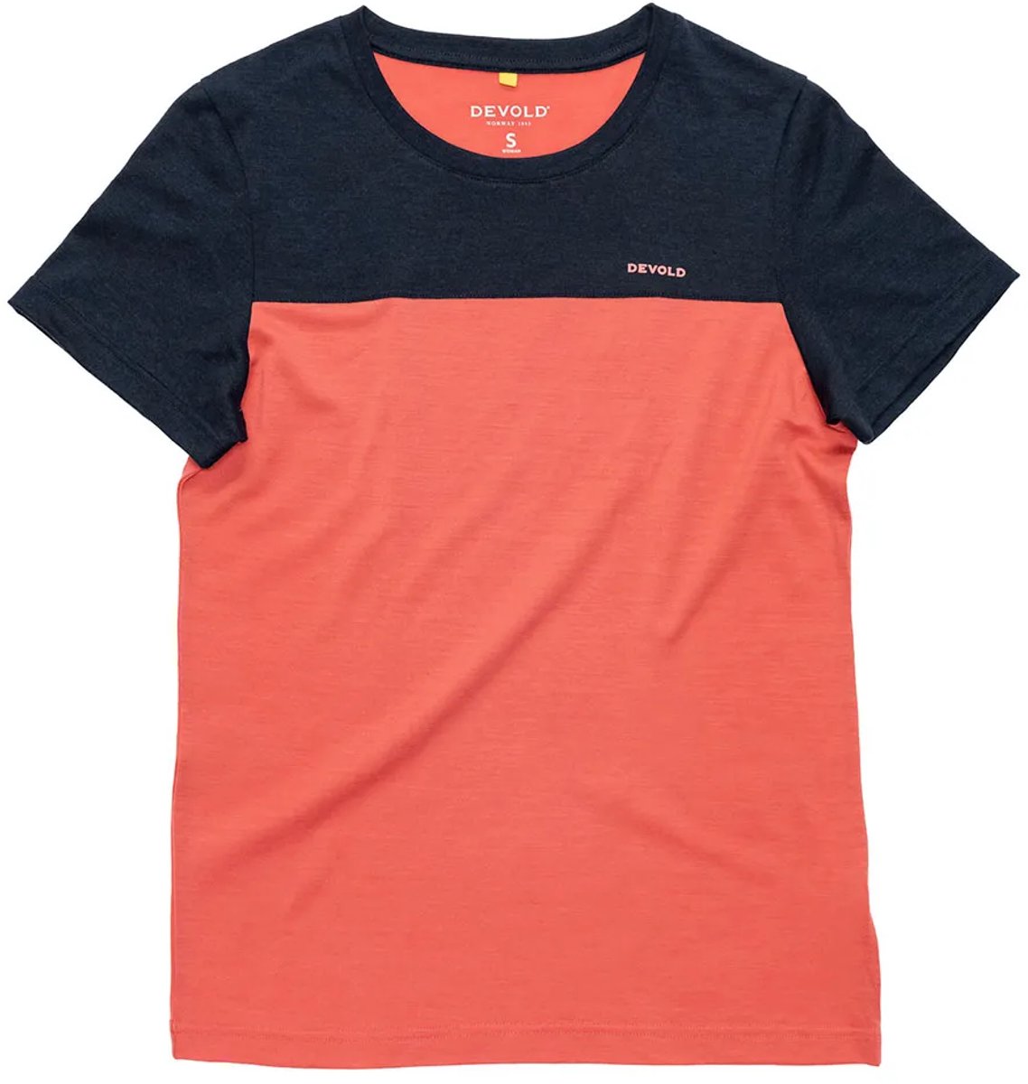 Devold Of Norway Classic Linear T-shirt Met Korte Mouwen Rood,Oranje M Vrouw