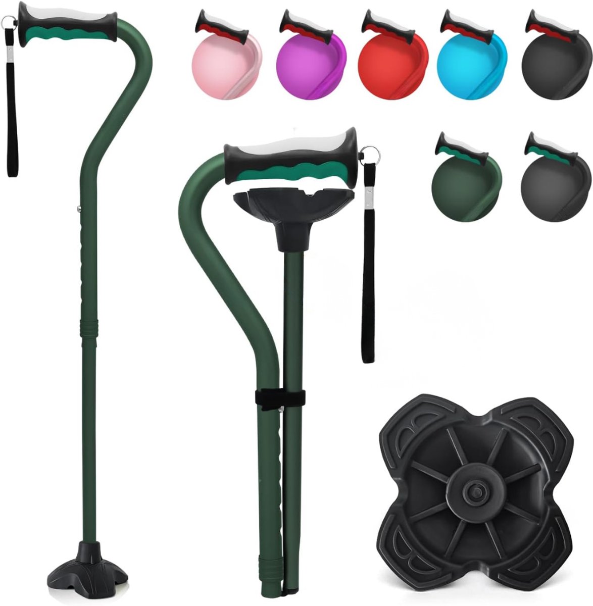 Zavio® Wandelstok Opvouwbaar - Wandelstokken Dames en Heren - Groen