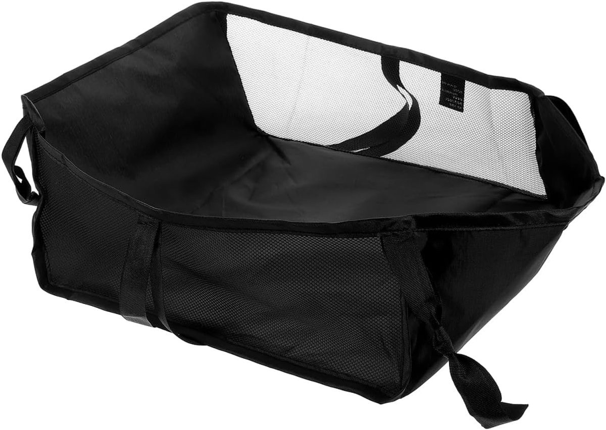 Universele Opbergtas voor Kinderwagens - Herbruikbare Organizer voor Boodschappen met Praktische Onderste Opbergruimte, Zwart Polyester