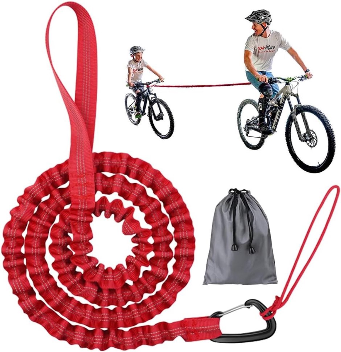 Verstelbare Elastische Fietsriem voor Kinderen, Geschikt voor Diverse Fietsen, Stevige Trekband met een Draagvermogen van 500 lbs