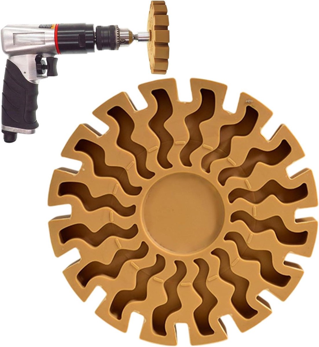 Sticker Verwijderaar Wiel - Lijm Gum - Hardnekkige Lijm Verwijderen - Beschadigt Oppervlakken Niet - 100 mm Diameter - Grijs