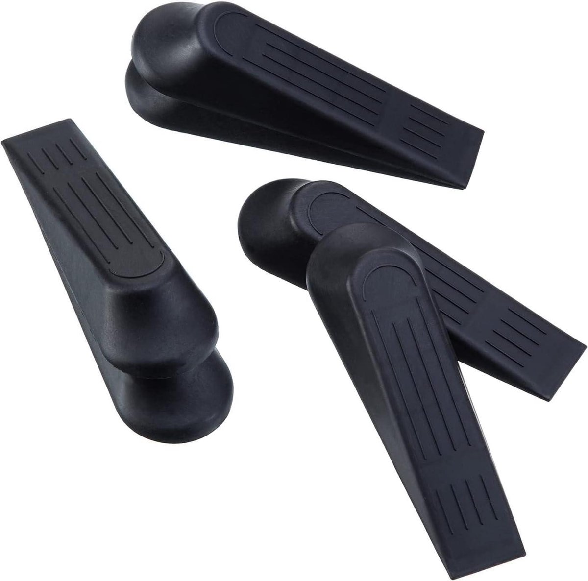 Deurstoppers Antislip - Deurwiggen Houder - Deuren Op Hun Plaats - Unieke Schuine Vorm - 119 cm Lengte - Zwart