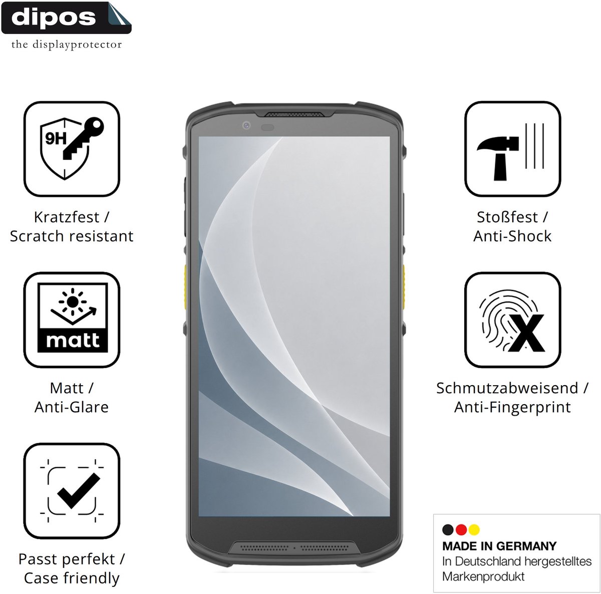 dipos – 2x Matte Pantserfolie geschikt voor Newland MT95 Kambur Pro III | 9H Screenprotector