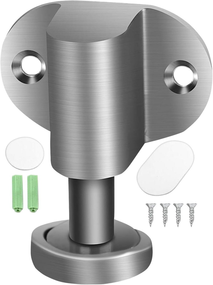 Deurstopper - Deurvastzetter Deuraanslag - Deuren Openhouden - Magnetische Bevestiging - 6.3 x 4.9 x 4.9 cm - Zilver