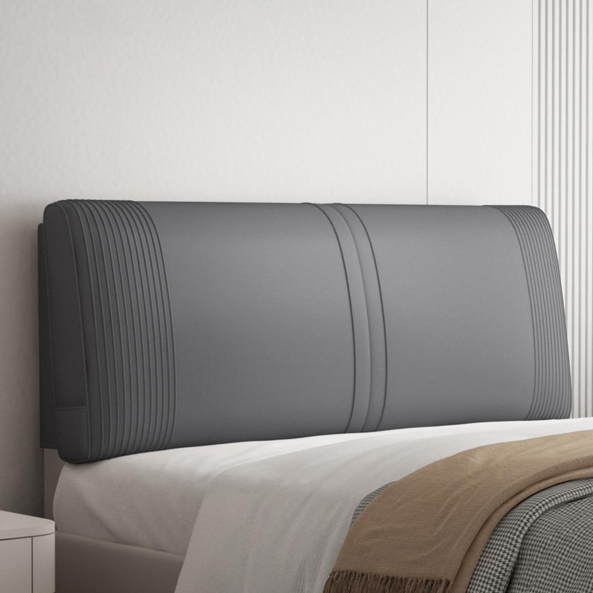 Gestoffeerd Hoofdbord - Wandkussen Rugsteun - Ontspannen in Bed - Met Zijvakken - 190 cm - Marineblauw
