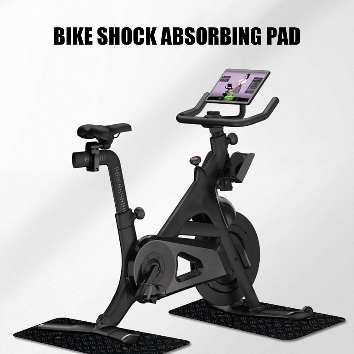 Fietsmat - Hometrainer Mat - Vloer Beschermen - Antislip Dubbelzijdig - 63.5x30x0.5cm - Zwart