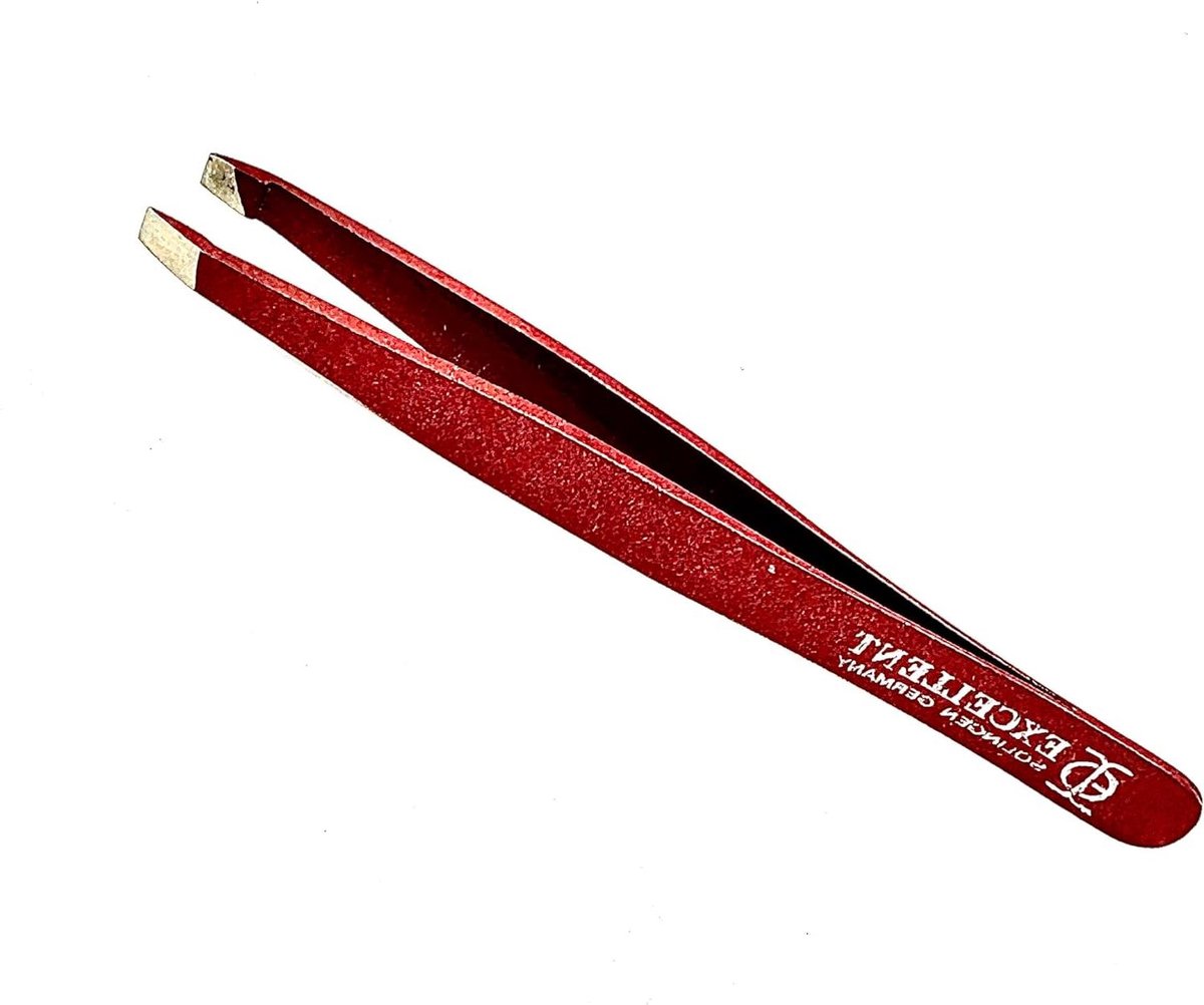 Precisiepincet Roestvrij Staal - Ontharingspincet Precisie - Gedetailleerd Werk - Duitse Precisie Productie - 9 cm - Rood