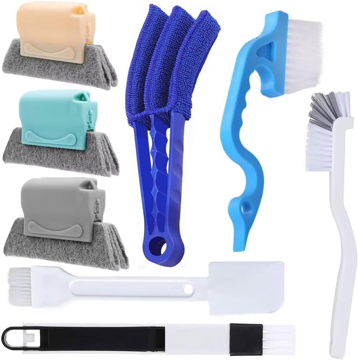 Reinigingsborstel kit Blind Cleaner Tool Venster Groef Gap Schuifdeur Track Schoonmaakgereedschap voor Kleine Ruimten, Badkamer, Keuken