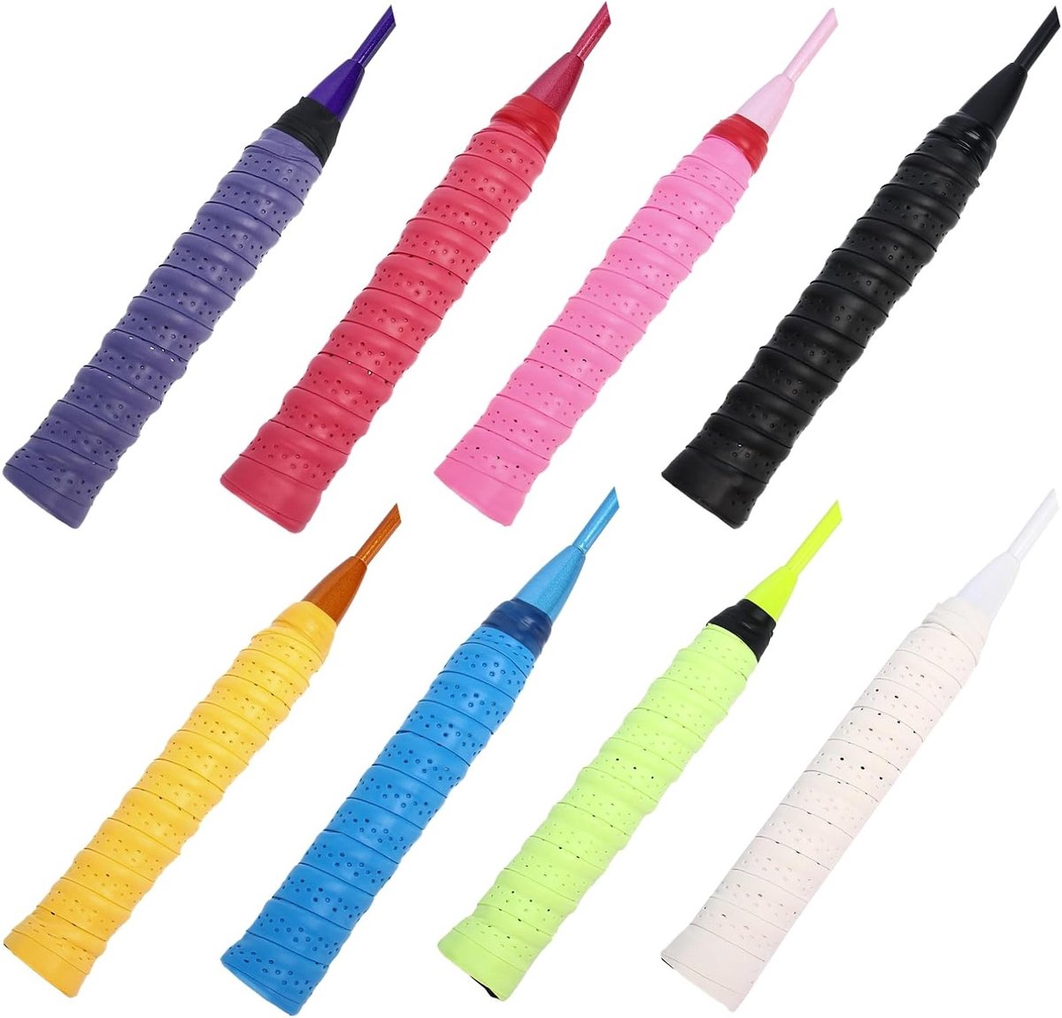 Gripbanden voor Badminton en Squash - Set van 8 - 110 cm - Zelfklevend en Multikleurige Accessoires voor Rackets, Verbeter Grip en Comfort